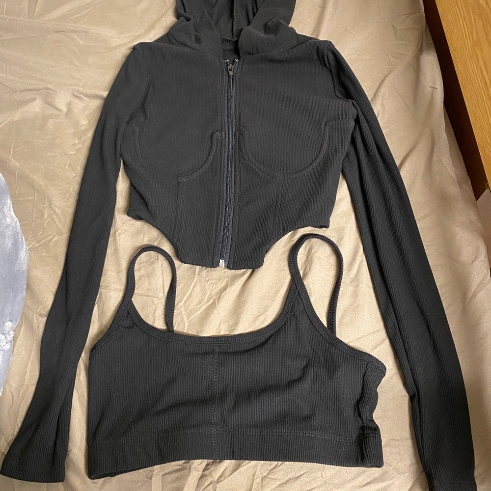 Bustier hoodie with bralette